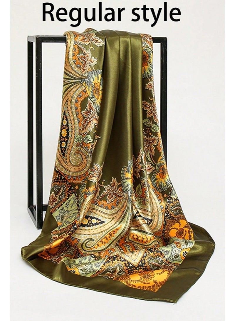 35inch Square Scarf  Fashion HeadScarf for Women Cashew Hijab - Image 3