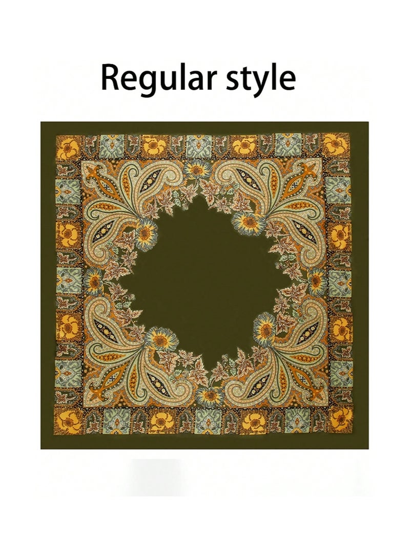 35inch Square Scarf  Fashion HeadScarf for Women Cashew Hijab - Image 4