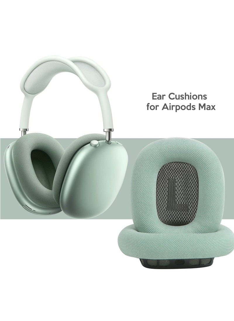 SYOSI - Ear Pads for AirPods Max Earmuffs Headband Ear Cups Replacement Sponge Cover Cloth Ear Cushion Cover Magnetic Headphone Accessories with Knitted Mesh Memory Foam Green - Image 1