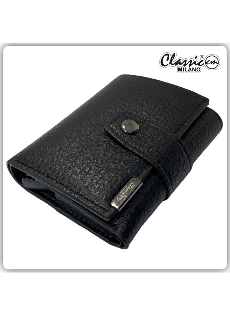 Classic Milano - Classic Milano Faux Leather RFID Blocking Pop Up Wallet for Men and Women - Automatic Card Holder Wallet with Pop-up Design - Secure, Compact Credit Card Holder for Men - Stylish Wallet for Men & Women’s RFID Card Wallet - Image 1