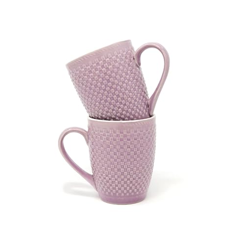 The Earth Store Purple Check Coffee Mug Set of 2 Ceramic Mugs to Gift to Best Friend, Tea Mugs, Microwave Safe Coffee Mugs, Ceramic Tea Cups - Image 4