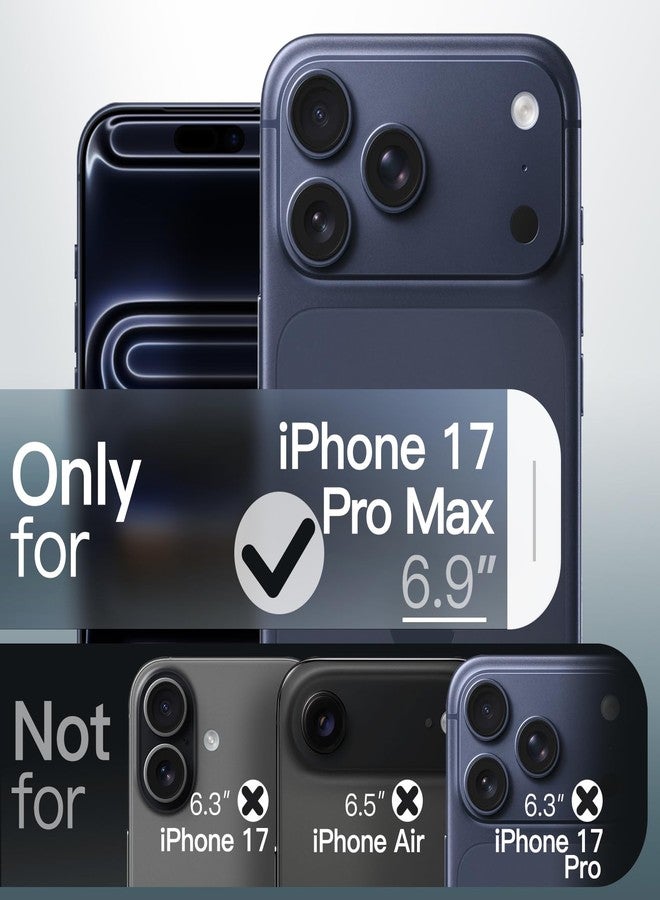 جي تيك جراب مغناطيسي من JETech لهاتف iPhone 17 Pro Max مقاس 6.9 بوصة متوافق مع MagSafe، غطاء هاتف نحيف مقاوم للصدمات مع زر تحكم مدمج بالكاميرا، ظهر غير لامع وشفاف (أسود) - Image 2