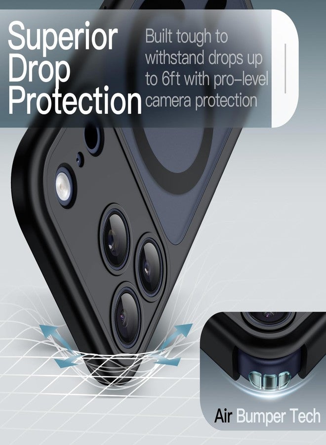 جي تيك جراب مغناطيسي من JETech لهاتف iPhone 17 Pro Max مقاس 6.9 بوصة متوافق مع MagSafe، غطاء هاتف نحيف مقاوم للصدمات مع زر تحكم مدمج بالكاميرا، ظهر غير لامع وشفاف (أسود) - Image 5