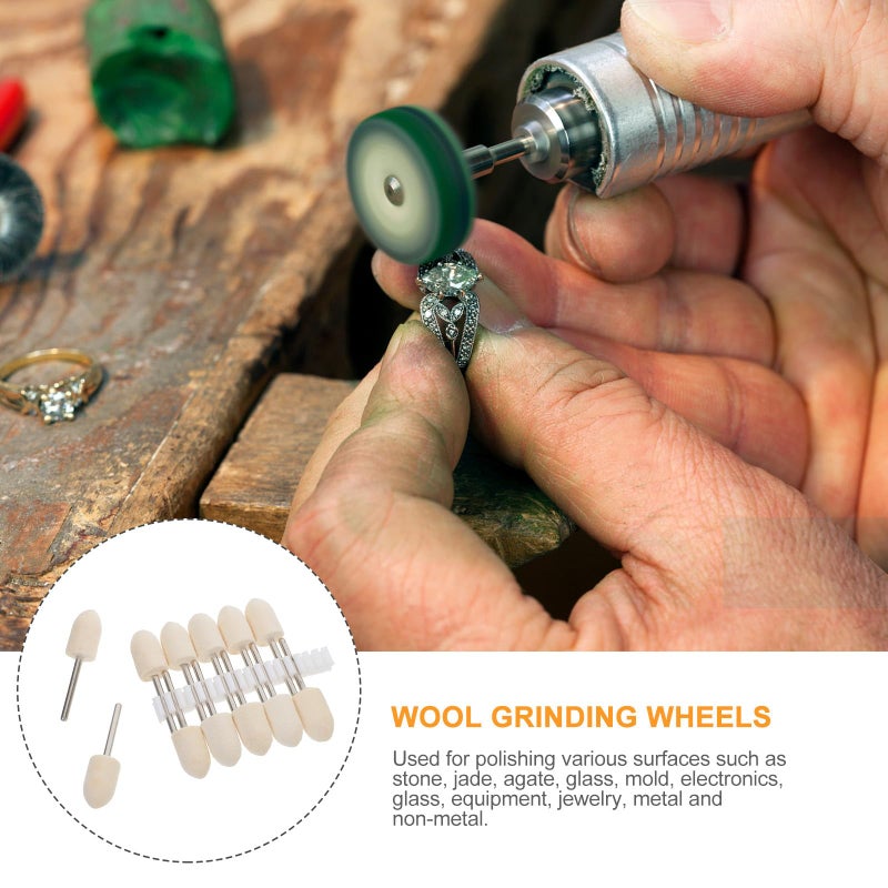 12mm Wool Polishing Wheels 12pcs Set with 1 8 Inch Shank for Rotary Tool Watch Jewelry Buffing - Image 4