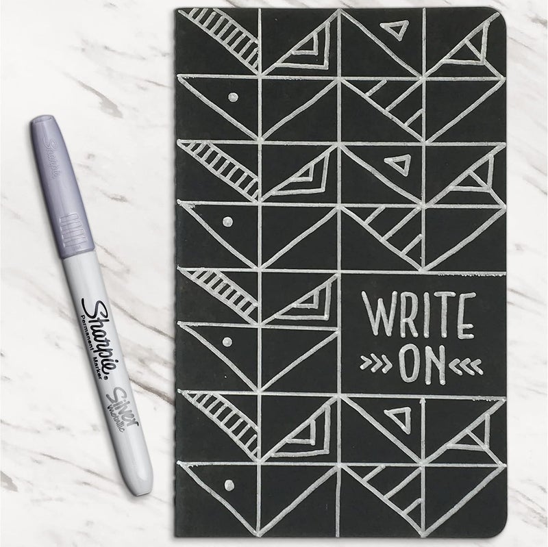 شاربي Sharpie 1986004، قلم ملون دائم بنقطة رفيعة، لون فضي - Image 2