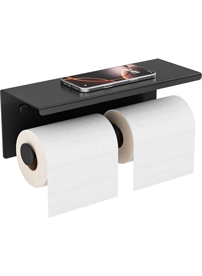FORIOUS حامل ورق تواليت مزدوج - موزع لفافات مناديل متين مثبت على الحائط للحمام، حامل لفافات مزدوج من الفولاذ المقاوم للصدأ بلمسة نهائية مقاومة للصدأ، تصميم موفر للمساحة للاستخدام المنزلي أو المكتبي أو التجاري - Image 1