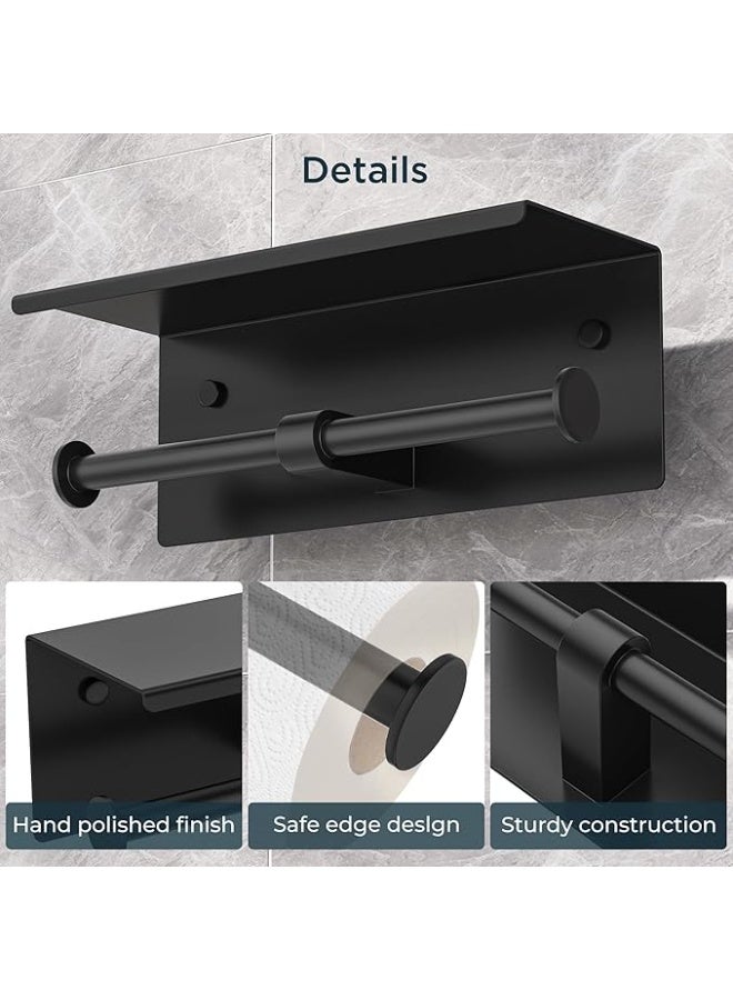 FORIOUS حامل ورق تواليت مزدوج - موزع لفافات مناديل متين مثبت على الحائط للحمام، حامل لفافات مزدوج من الفولاذ المقاوم للصدأ بلمسة نهائية مقاومة للصدأ، تصميم موفر للمساحة للاستخدام المنزلي أو المكتبي أو التجاري - Image 3