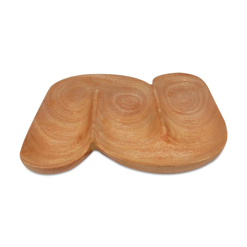 FERRA INDICA S Shaped Wood Serving Platters Wooden Tray, Gambhar Wood Serving Platter, Handcrafted Decorative Trays for Coffee Table, Wooden Serving Tray, Decorative Trays for Home Decor - Image 2