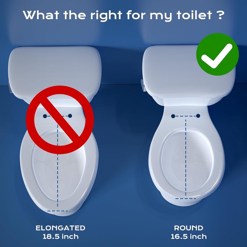 Clirass Round Bidet Toilet Seat with Quiet-Close, Non-Electric Bidet Toilet Seat with Self Cleaning Dual Nozzles, Fit Round Toilet Seat, White Bidet Seat with Brass inlet (Round) - Image 5