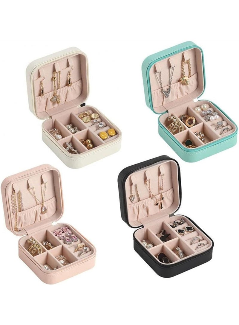 Lukadah Jewelry Travel Organizer Case for Women, Small Portable Jewelry Box with Zipper, PU Leather Compact Storage for Rings, Earrings, Necklaces, Mini Jewelry Organizer for Handbag - Image 2