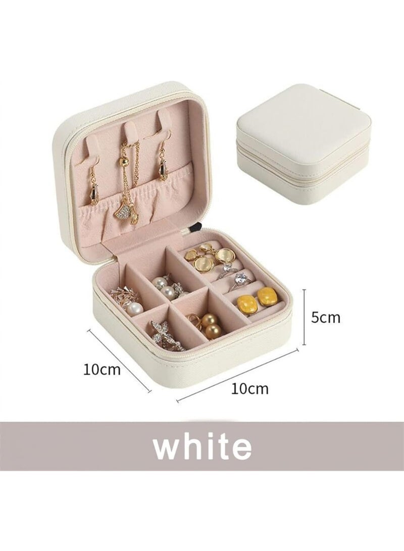 Lukadah Jewelry Travel Organizer Case for Women, Small Portable Jewelry Box with Zipper, PU Leather Compact Storage for Rings, Earrings, Necklaces, Mini Jewelry Organizer for Handbag - Image 3