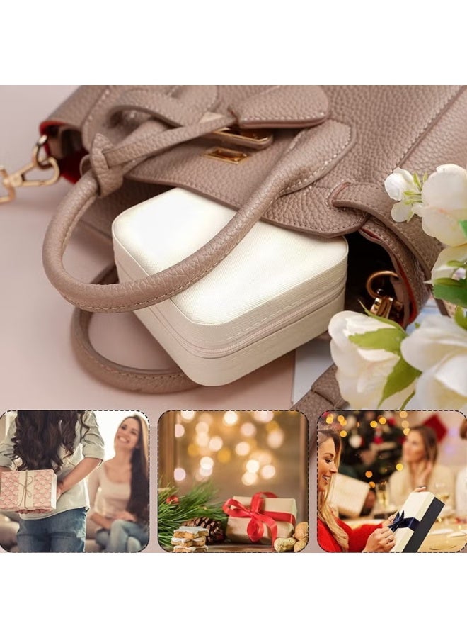 Lukadah Jewelry Travel Organizer Case for Women, Small Portable Jewelry Box with Zipper, PU Leather Compact Storage for Rings, Earrings, Necklaces, Mini Jewelry Organizer for Handbag - Image 5