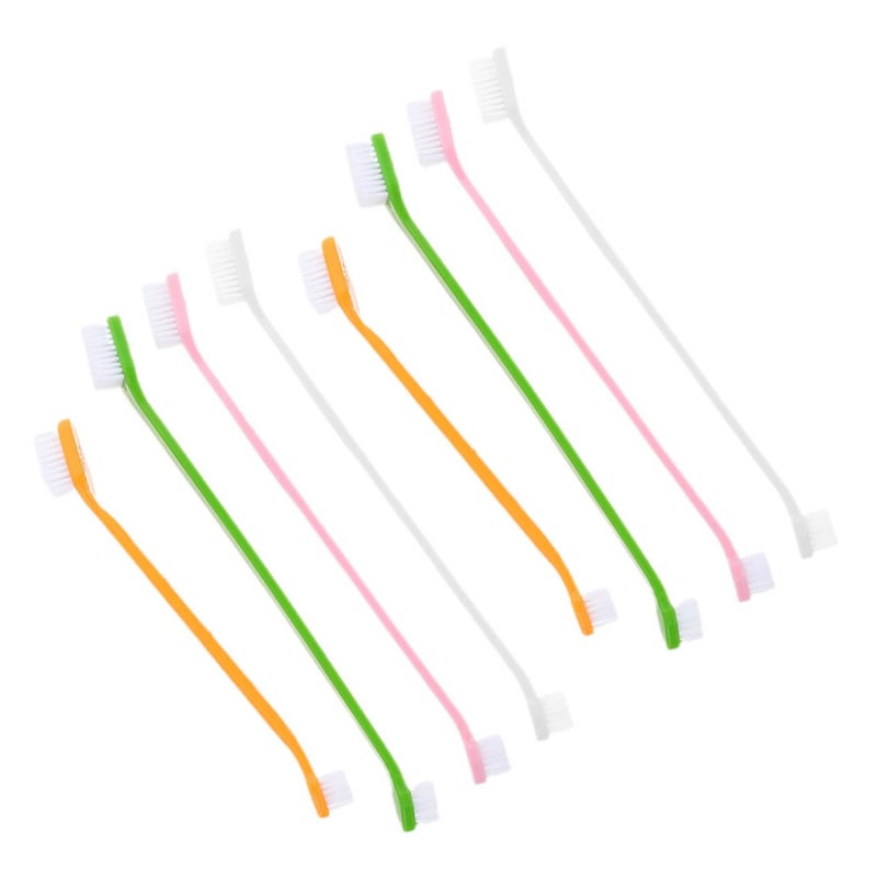 Pet Toothbrush Set 8 Pieces Soft Bristles Handheld Dog Toothbrush For Oral Cleaning - Image 2