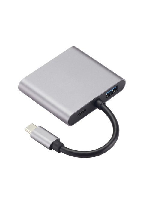 TypeC To Dual HDMI Docking Station 2-in -1 4-in -1 Usb3.0hubPD Fast Charge HD Video Screen Cable-Color:dark Gray 4 In 1-Line Length:10CM