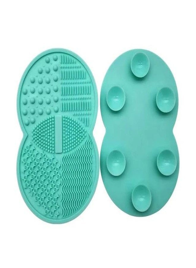 BKQPTL Makeup Brush Cleaning Mat,Silicone Makeup Brush Cleaner, Cosmetic Spa Brush Cleaning Mat Portable Washing Tool Scrubber with Suction Cup (1 Piece, Multicolor) - Image 1