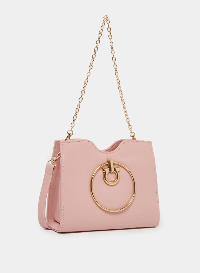 Styli Drop Metal Accent Handbag with Chain Strap