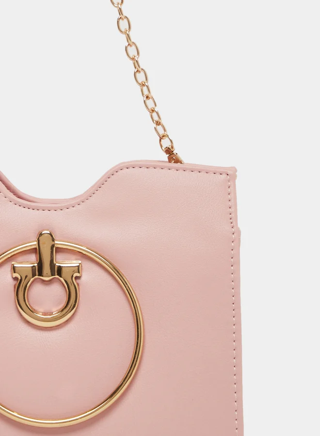 Styli Drop Metal Accent Handbag with Chain Strap