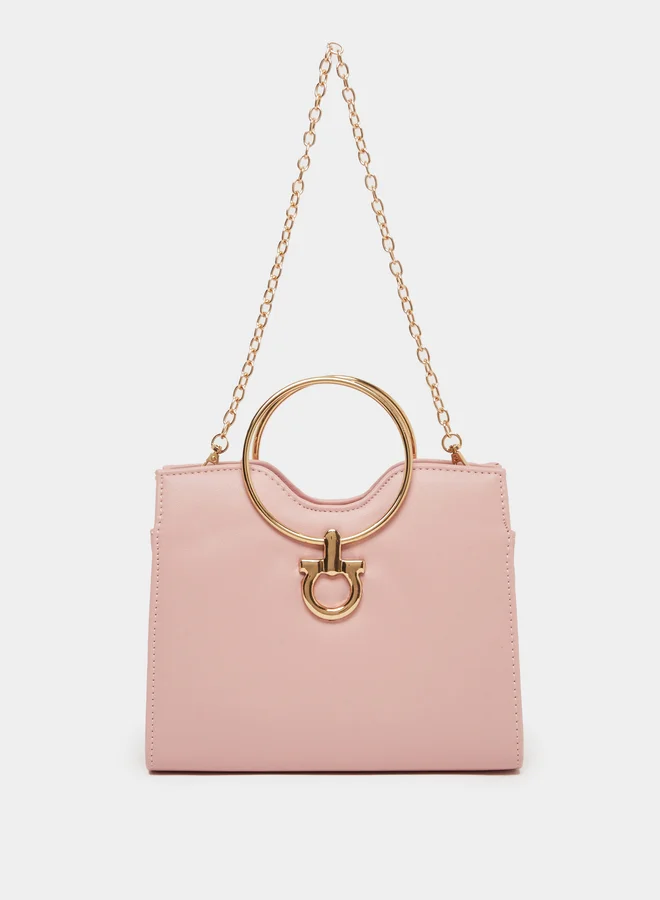 Styli Drop Metal Accent Handbag with Chain Strap