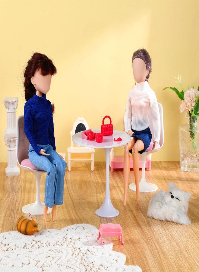 Fourluoo 6 Pcs Winter Doll Clothes Doll Sweater Fashion Outfits Long Sleeve Top Clothing for Winter Spring Birthday Gift(Classic Colors,11.8 Inch) - Image 5