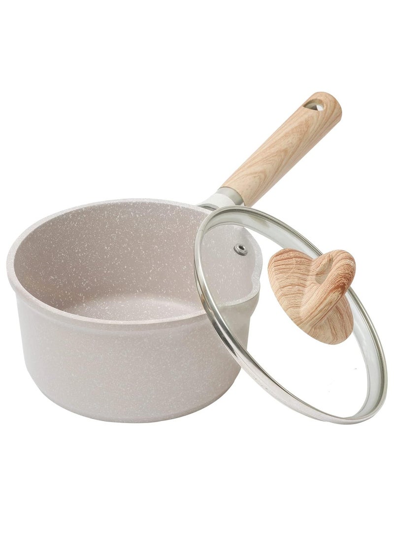 طباخ مع غطاء 16cm / 1.5L ، غير عصا الحليب طباخ التعريفي ، موقد غاز ، طباخ صغير مع مقلوب الفم - Image 1