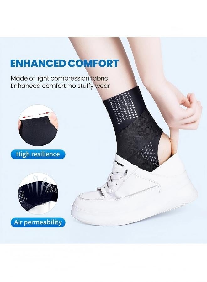 1 Pair Bandage Ankle Brace, Sleeve Ankle Support with Gel Pad, Silicone Ankle Sleeve Ankle Wrap & Ankle Brace for Plantar Fasciitis Relief, Ultra Thin Breathable Adjustable Ankle Wrap, Ankle Sleeve Strap Support(XL, Men's 7-10/Women's 8-11) - Image 4