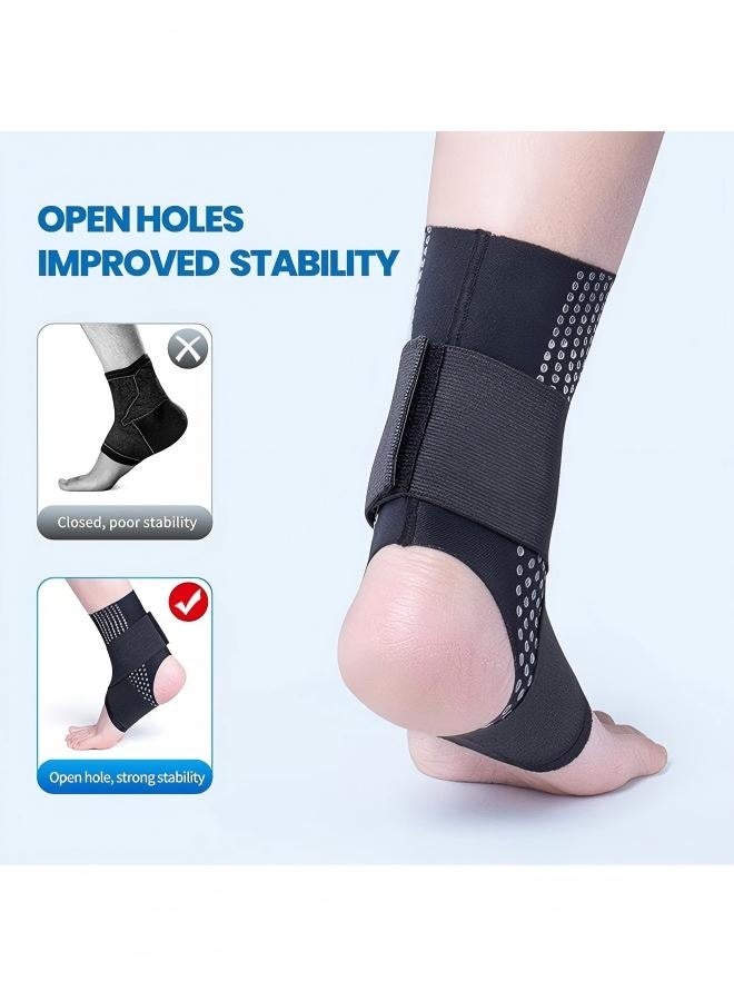 1 Pair Bandage Ankle Brace, Sleeve Ankle Support with Gel Pad, Silicone Ankle Sleeve Ankle Wrap & Ankle Brace for Plantar Fasciitis Relief, Ultra Thin Breathable Adjustable Ankle Wrap, Ankle Sleeve Strap Support(XL, Men's 7-10/Women's 8-11) - Image 3