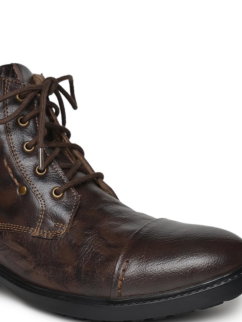 Buckaroo Genuine Leather Brown Casual Boots for Men: APACHEE - Image 2