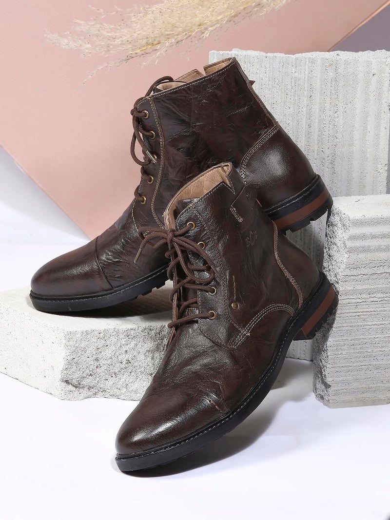 Buckaroo Genuine Leather Brown Casual Boots for Men: APACHEE - Image 5