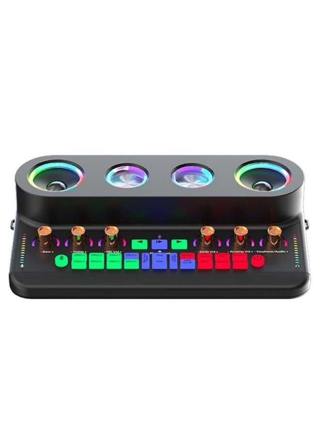 HXDream Karaoke Machine Sound Card & Audio Podcast Equipment Portable Karaoke Machine Multifunctional Rechargeable Karaoke Machine For Adults Portable Karaoke Machine With 2 Wireless Microphones  - Image 2
