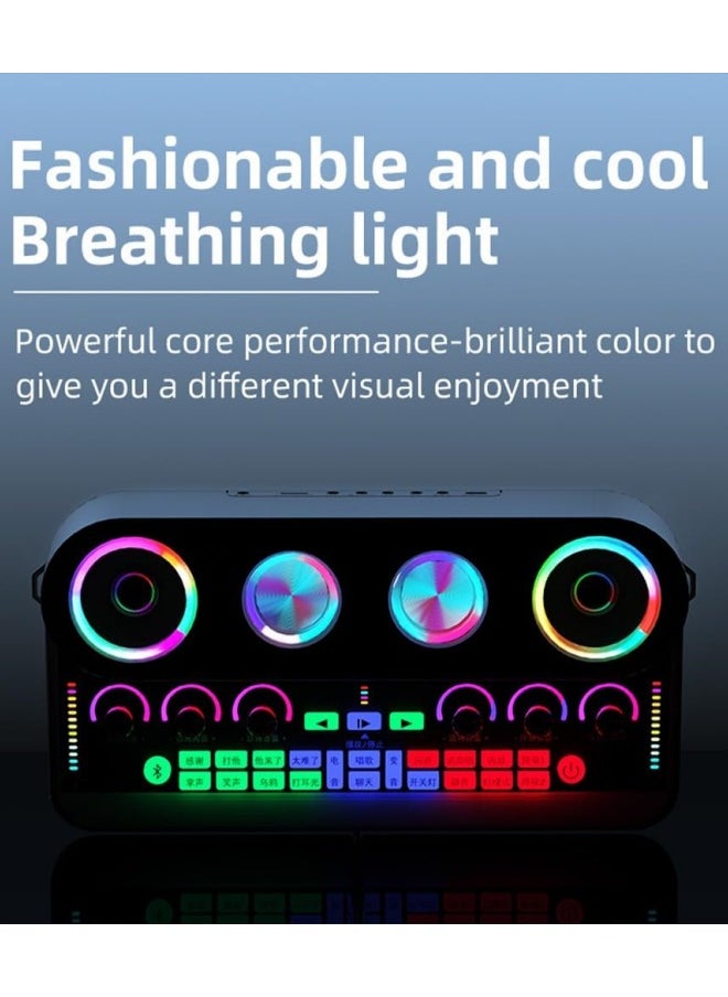 HXDream Karaoke Machine Sound Card & Audio Podcast Equipment Portable Karaoke Machine Multifunctional Rechargeable Karaoke Machine For Adults Portable Karaoke Machine With 2 Wireless Microphones  - Image 3