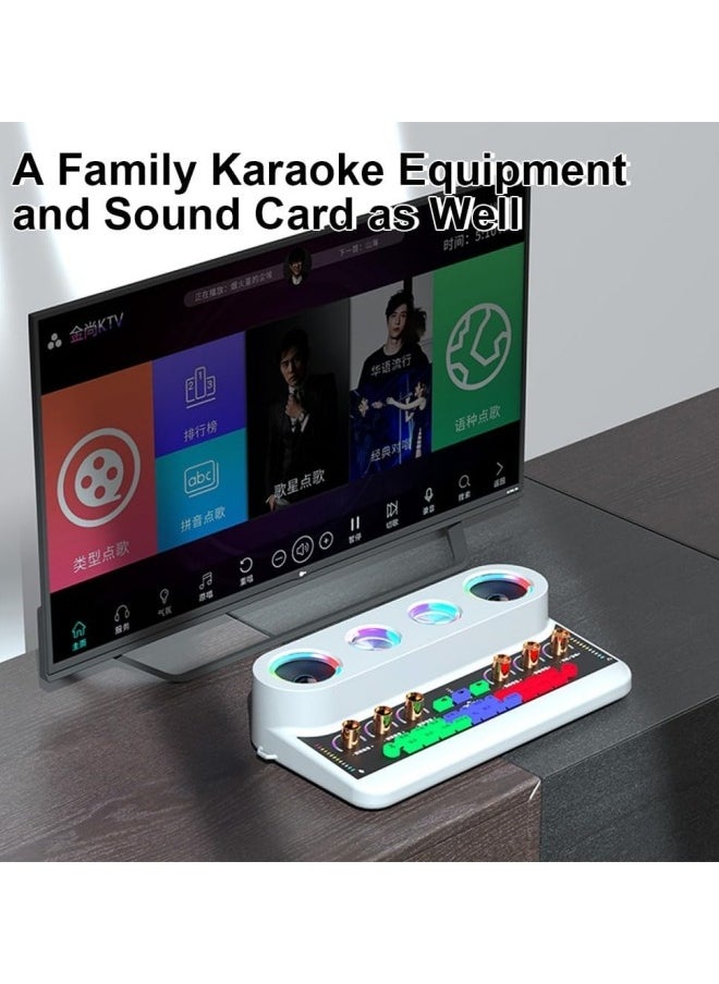 HXDream Karaoke Machine Sound Card & Audio Podcast Equipment Portable Karaoke Machine Multifunctional Rechargeable Karaoke Machine For Adults Portable Karaoke Machine With 2 Wireless Microphones  - Image 5
