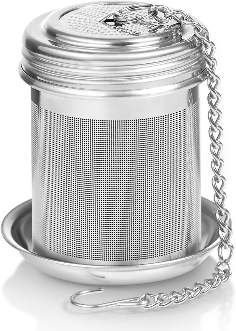 GoodCups Stainless Steel Tea Infuser for Loose Leaf Tea – Extra Fine Mesh Strainer with Chain Hook & Lid, Reusable Tea Steeper Filter for Mugs, Cups & Teapots - Image 1