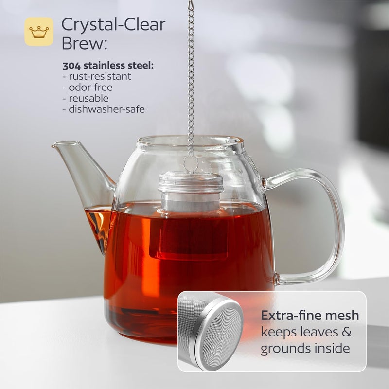 GoodCups Stainless Steel Tea Infuser for Loose Leaf Tea – Extra Fine Mesh Strainer with Chain Hook & Lid, Reusable Tea Steeper Filter for Mugs, Cups & Teapots - Image 3