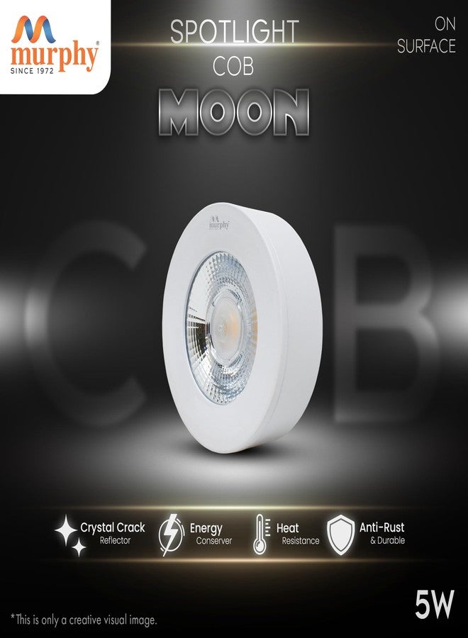 Murphy Aluminium 5 Watts Moon Round Led Cob Surface Cabinet/Ceiling Down Light (Pack of 1, Warm White) - Image 3