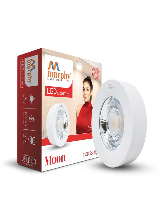 Murphy Aluminium 5 Watts Moon Round Led Cob Surface Cabinet/Ceiling Down Light (Pack of 1, Warm White) - Image 1