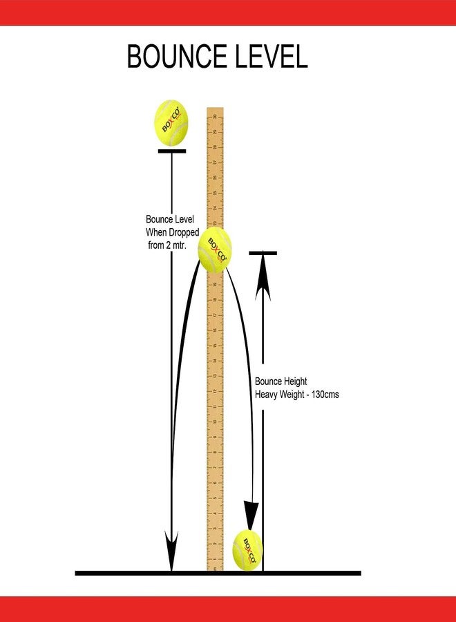كرة كريكيت تنس متوسطة الوزن من بوكسكو إيليت، كرة تدريب، كرة تدريب الكريكيت، حجم قياسي، أصفر (عبوة من 3 قطع) - Image 5