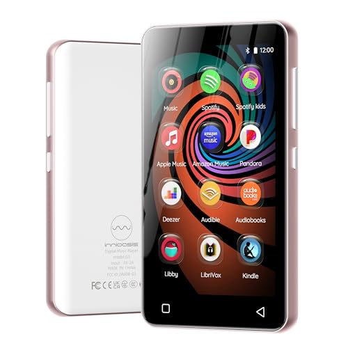 innioasis 160GB MP3 Player with Bluetooth and WiFi, innioasis Music Player with Spotify,Pandora,Amazon Music,4" Touch Screen Android MP4 MP3 Player for Kids with Libby,Audible,Spotify Kids (White+Pink) - Image 1