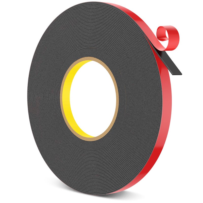 HitLights Double Sided Tape Heavy Duty, 1/2 in x 50 ft, Adhesive Mounting Tape Waterproof, Strong Double Stick Foam Tape for Walls Poster Automotive Outdoor Home (Pack of 1) - Image 1