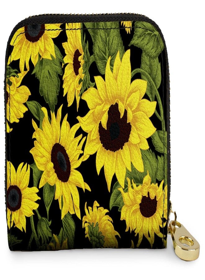 العاهل محفظة مونارك الآمنة المزودة بسحاب مدرع بتقنية RFID (زهرة عباد الشمس على خلفية سوداء) - Image 1