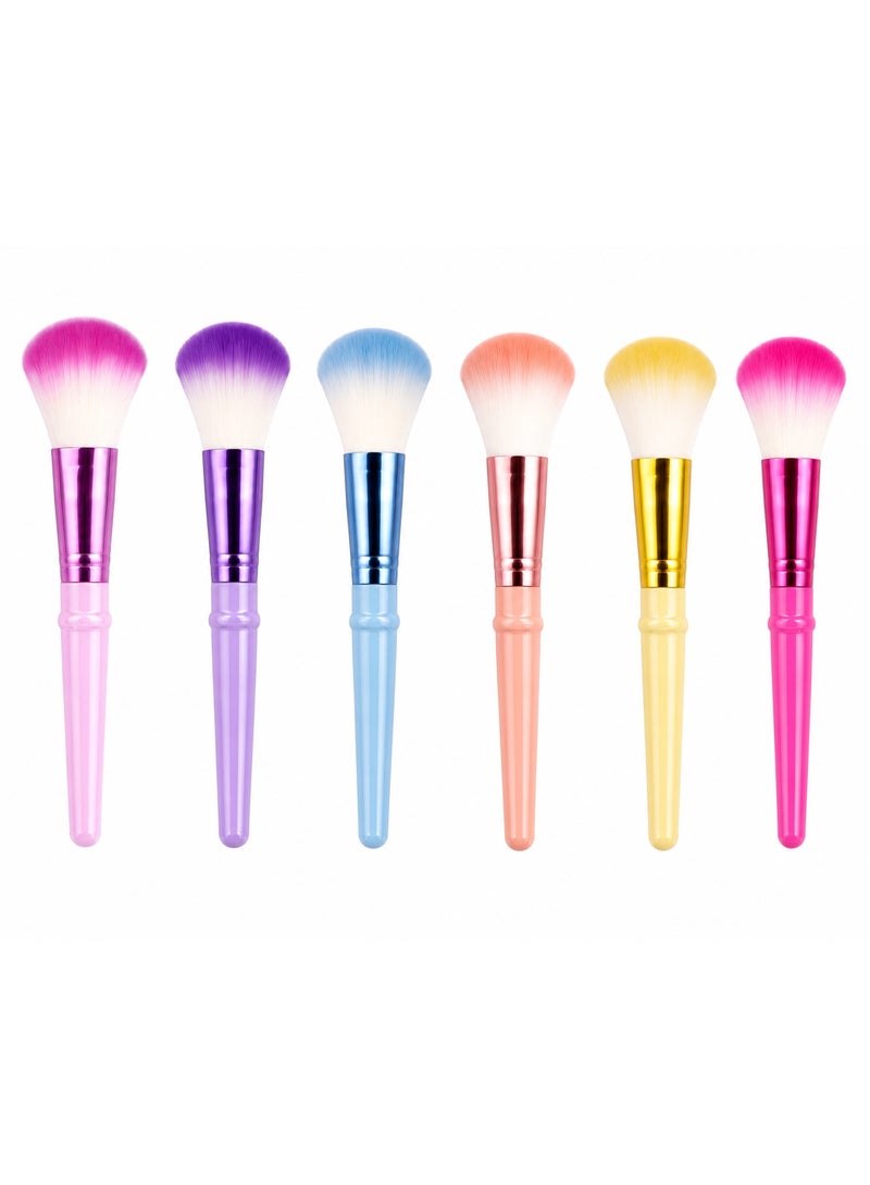 Professional Makeup Powder & Blush Brush, Soft Dense Bristles for Smooth Makeup Application, Assorted Colors - Image 5