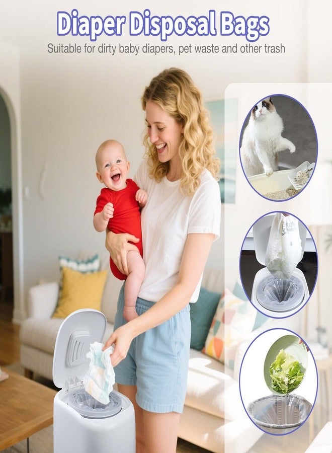 HeTaiDa Diaper Pail Refill Bags 8 Pack Upgraded Odor Control Diaper Disposal Bag Compatible with All Diaper Trash Can, Compact Pail, Square Pails Diaper Pail Refills - Image 4