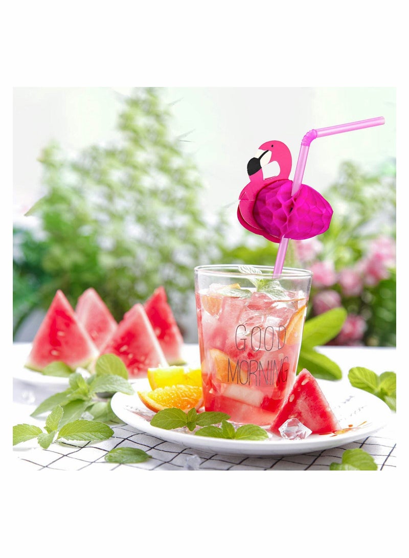 Excefore 50 Piece Paper Straws Set rinking Straws for Birthday Party Decorations, Hawaiian Summer Beach Party Supplies - Image 3