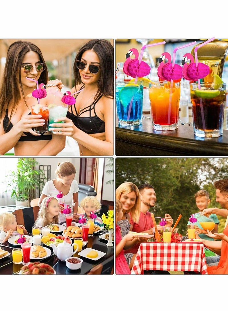 Excefore 50 Piece Paper Straws Set rinking Straws for Birthday Party Decorations, Hawaiian Summer Beach Party Supplies - Image 4