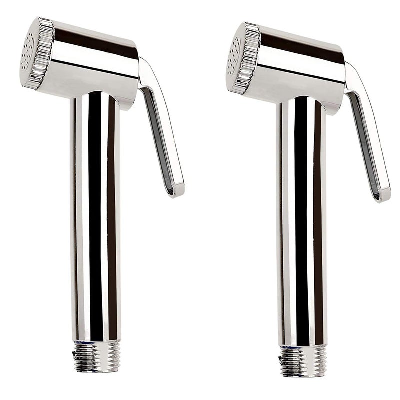 General Acrylonitrile Butadiene Styrene Glossy Finish Life Saga Health Faucet Hand Shower Head Silver Set of 2 - Image 1