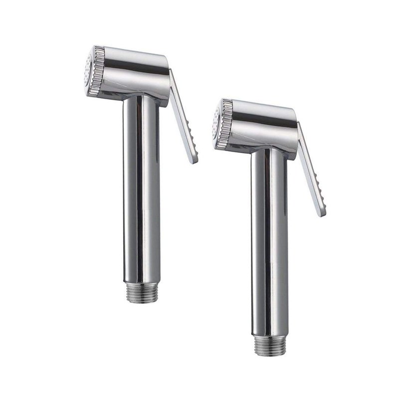 General Acrylonitrile Butadiene Styrene Glossy Finish Life Saga Health Faucet Hand Shower Head Silver Set of 2 - Image 2