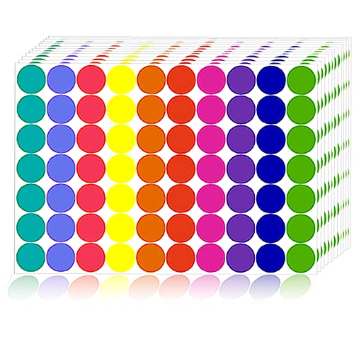 Dreecy 2800 PCS Colored Dot Stickers Round Color Coding Labels Circle Dots Labels Stickers Polka Circle Dot Stickers Label Sticker for Office,Classroom,Papers Etc - Image 1