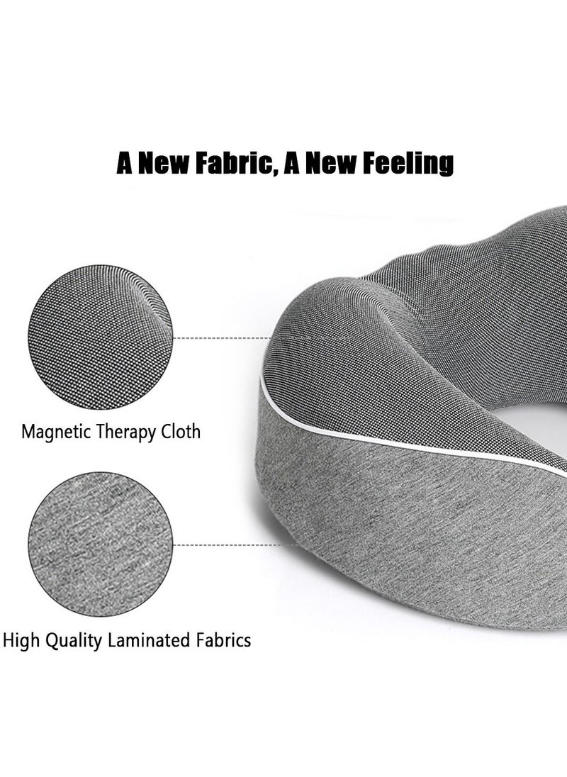 Arabest - Neck Pillow for Airplane Travel,U Travel Pillow,Adjustable Memory Foam Neck Support Latex Pillow with Eye Mask, Ear Plug - Image 1