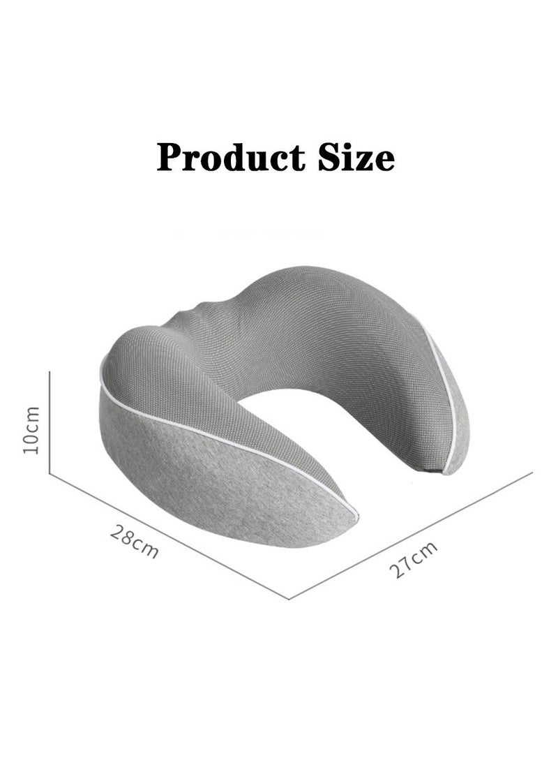 Arabest - Neck Pillow for Airplane Travel,U Travel Pillow,Adjustable Memory Foam Neck Support Latex Pillow with Eye Mask, Ear Plug - Image 1