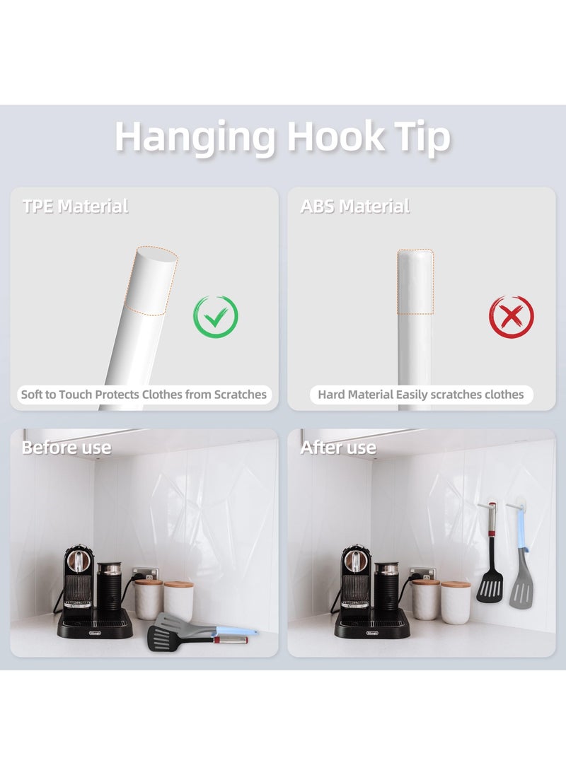 Adhesive Wall Hooks - No Tools, Easy to Use Multi-Function Utility Hooks, Small Sticky Hooks for Hanging Oven Mitts, Kitchenware, Clothes, Towels, Hats, Keys (6 Pack)  - Image 5