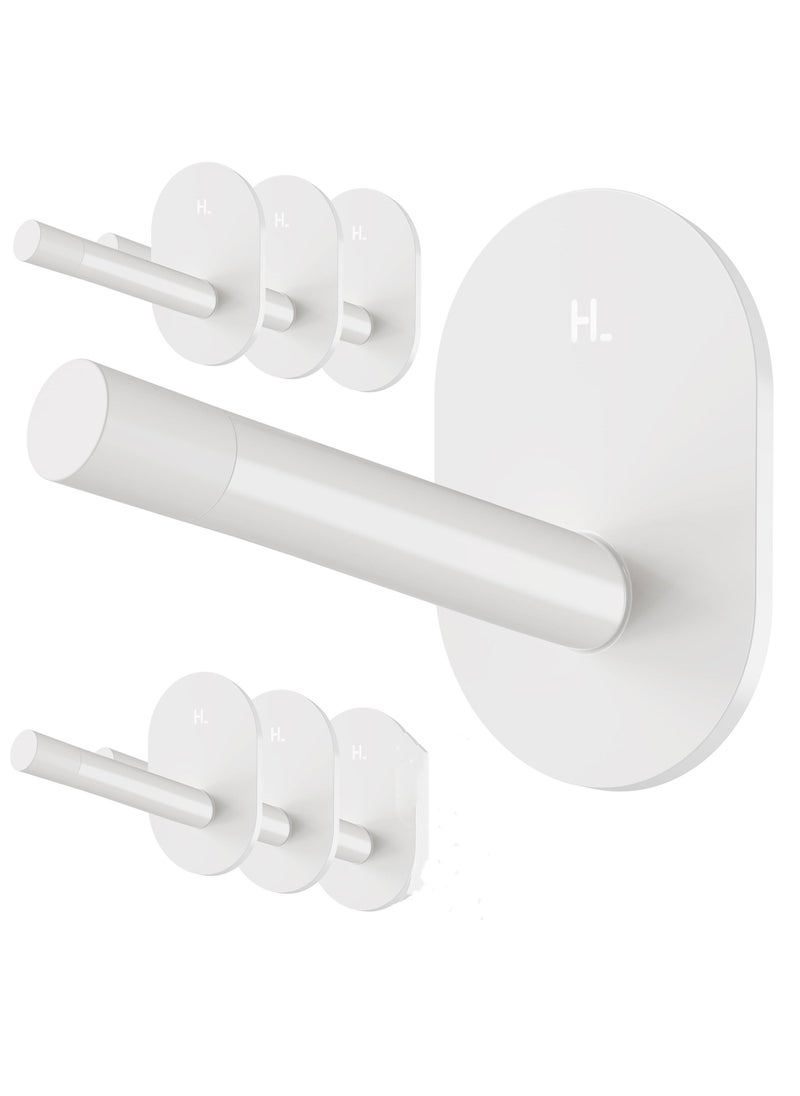 Adhesive Wall Hooks - No Tools, Easy to Use Multi-Function Utility Hooks, Small Sticky Hooks for Hanging Oven Mitts, Kitchenware, Clothes, Towels, Hats, Keys (6 Pack)  - Image 1